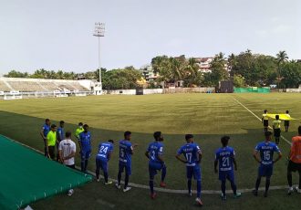 Dempo Sports Club players moments before their Goa Professional League match. (Photo courtesy: Dempo SC)