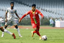TRAU FC star Bidyashagar Singh in action in the Hero I-League 2020/21. (Photo courtesy: AIFF Media)