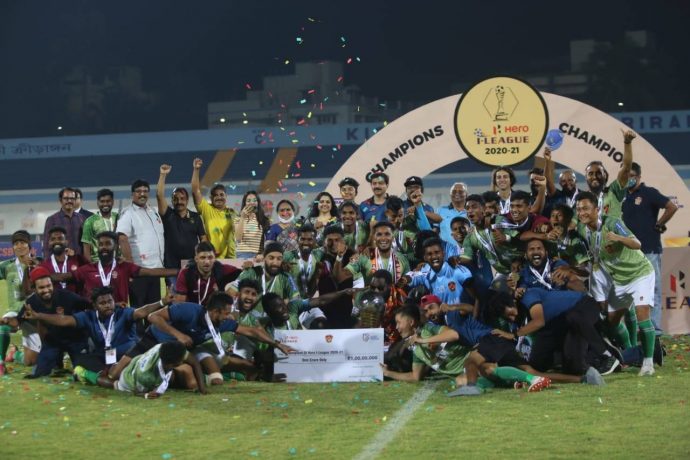 Hero I-League 2020/21 champions Gokulam Kerala FC. (Photo courtesy: AIFF Media)