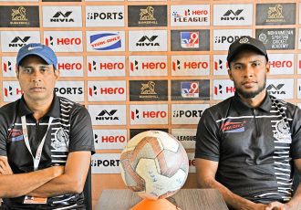 Mohammedan Sporting Club head coach Sankarlal Chakraborty and midfielder Jamal Bhuyan. (Photo courtesy: Mohammedan Sporting Club)