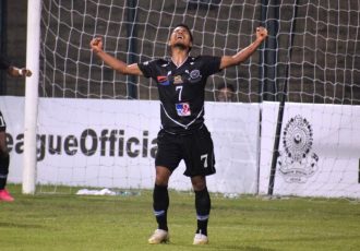 Mohammedan Sporting Club's Vanlalbiaa Chhangte celebrates a goal in the Hero I-League. (Photo courtesy: AIFF Media)