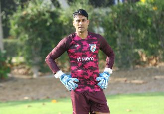 Indian national team goalkeeper Subhasish Roy Chowdhury. (Photo courtesy: AIFF Media)