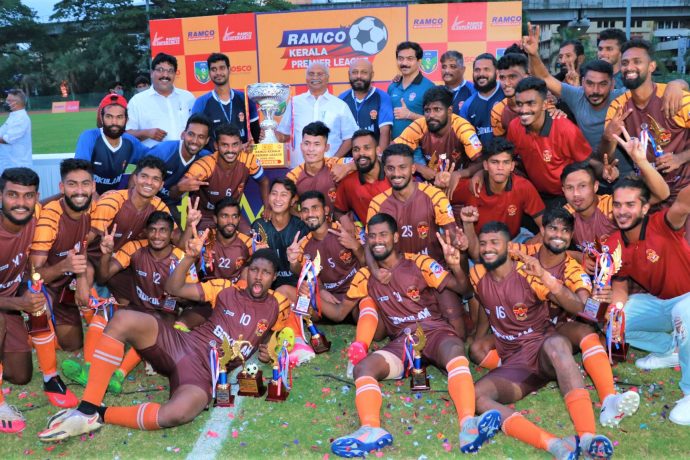2020/21 Ramco Kerala Premier League champions Gokulam Kerala FC. (Photo courtesy: Gokulam Kerala FC)