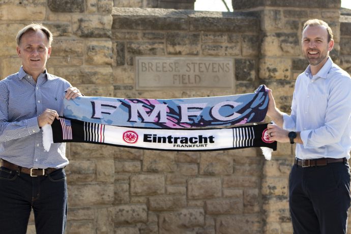 Armin Kraaz (Head of International Sports Projects Americas, Eintracht Frankfurt) and Conor Caloia (COO & Owner, Forward Madison). (Photo courtesy: Eintracht Frankfurt)