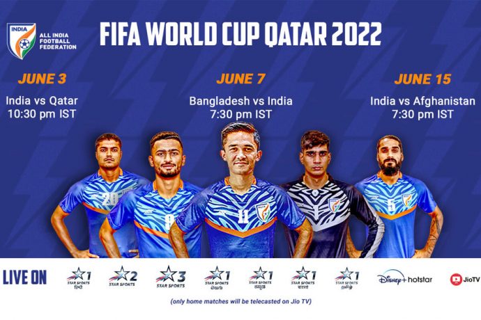 Telecast details for India's FIFA World Cup Qatar 2022 Qualifiers. (Image courtesy: AIFF Media)