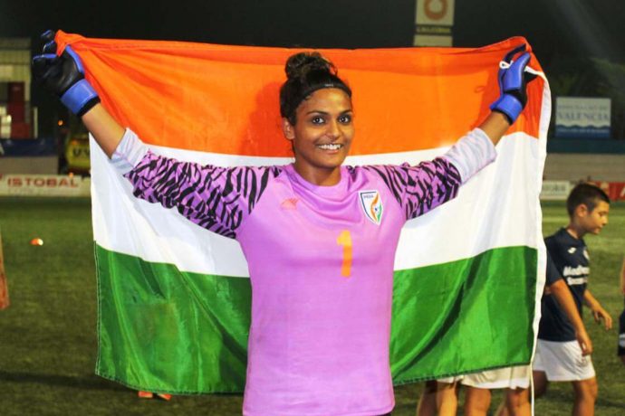 Indian women's national team goalkeeper Aditi Chauhan. (Photo courtesy: AIFF Media)