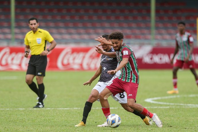AFC Cup Group D match action between ATK Mohun Bagan and Bashundhara Kings at the National Football Stadium in Male, Maldives. (Photo courtesy: AIFF Media)