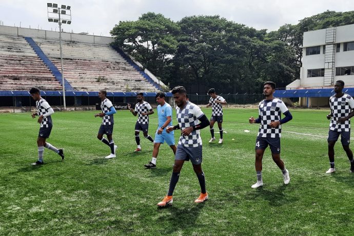 Ahmedabad Racquets Academy FC (ARA FC) players in training. (Photo courtesy: AIFF Media)