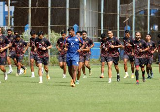 RoundGlass Punjab FC players during their pre-season training in Kolkata. (Photo courtesy: RoundGlass Punjab FC)