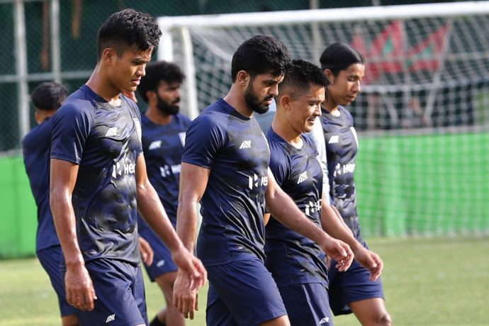 Indian national team players in training. (Photo courtesy: AIFF Media)