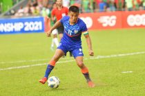 Indian national team captain Sunil Chhetri in action at the SAFF Championship 2021. (Photo courtesy: AIFF Media)