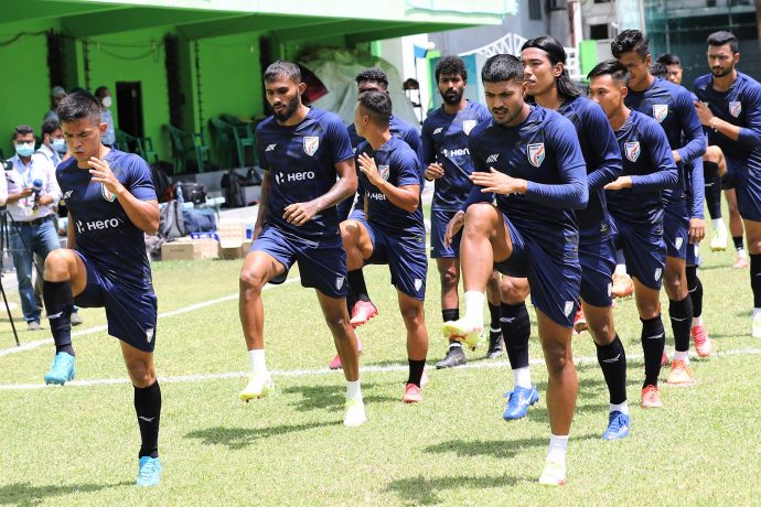 The Indian national team in training. (Photo courtesy: AIFF Media)