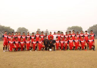 India legend Bhaichung Bhutia with cadets of the Bhaichung Bhutia Football Schools Residential Academy. (Photo courtesy: BBFS)