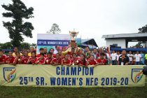 25th Senior Women's National Football Championship 2019–20 champions Manipur. (Photo courtesy: AIFF Media)