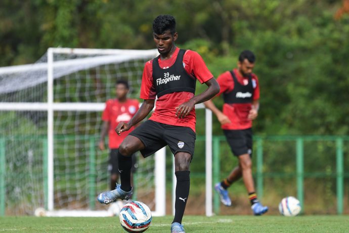Bengaluru FC forward Sivasakthi Narayanan in training. (Photo courtesy: Bengaluru FC)