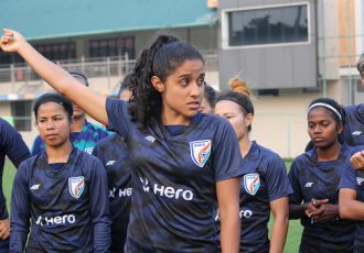 Indian women's national team wing back Dalima Chhibber in training. (Photo courtesy: AIFF Media)