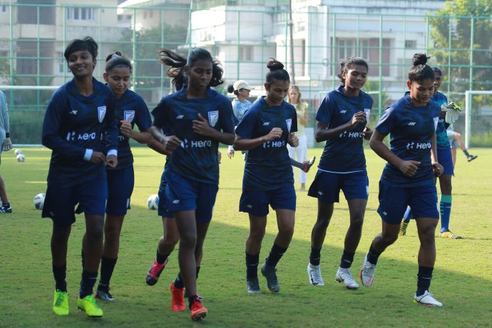 The Indian women's national team in training. (Photo courtesy: AIFF Media)