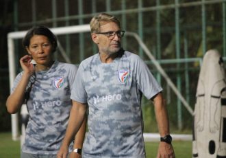 Indian women's national team Head Coach Thomas Dennerby and Strength & Conditioning Coach Jane Törnqvist. (Photo courtesy: AIFF Media)
