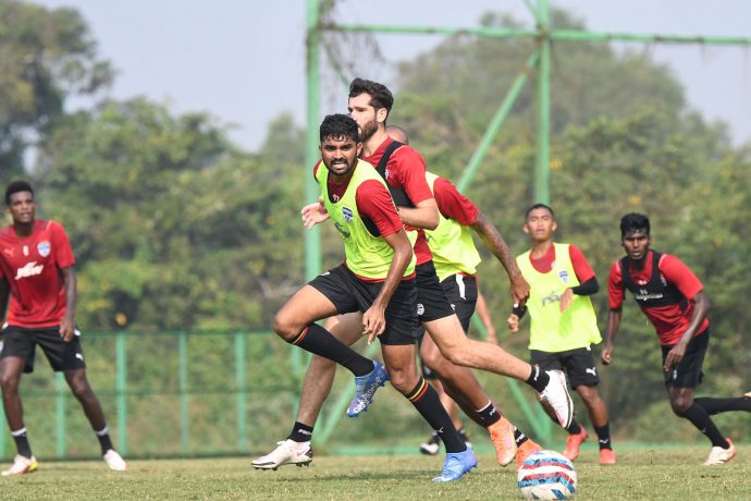 Bengaluru FC defender Parag Shrivas in training. (Photo courtesy: AIFF Media)