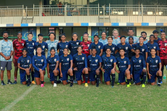 The Indian women's national team squad for the AFC Women's Asian Cup India 2022. (Photo courtesy: AIFF Media)
