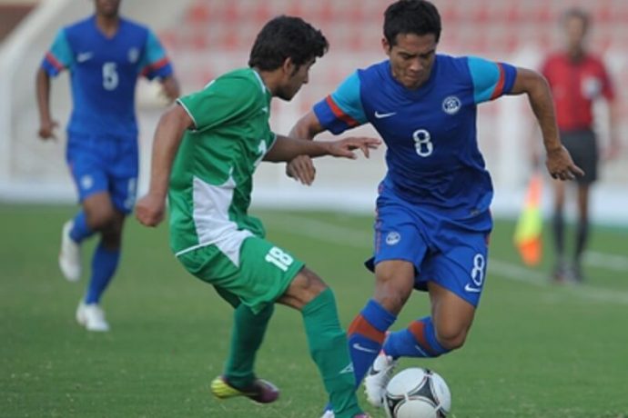 Lalrindika Ralte in action for the Indian national team. (Photo courtesy: AIFF Media)