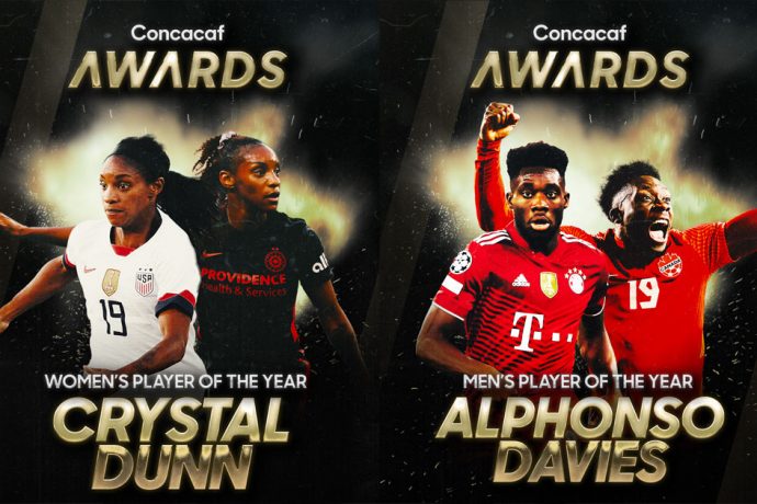 Crystal Dunn and Alphonso Davies named 2021 Concacaf Players of the Year. (Images courtesy: Concacaf)