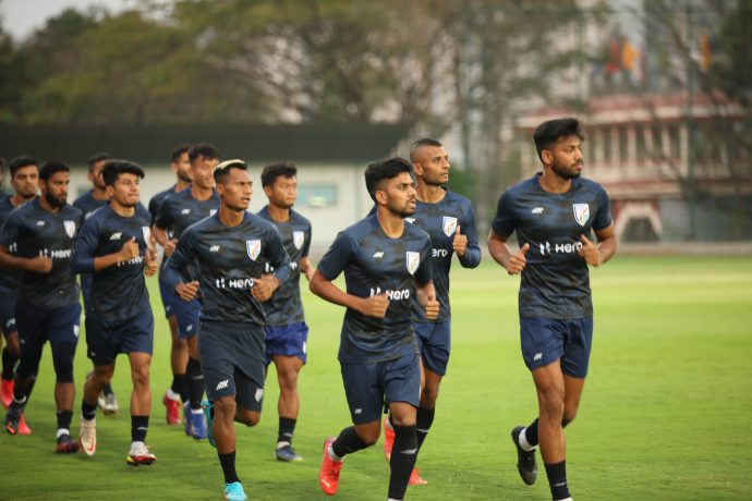 Indian national team players in training. (Photo courtesy: AIFF Media)
