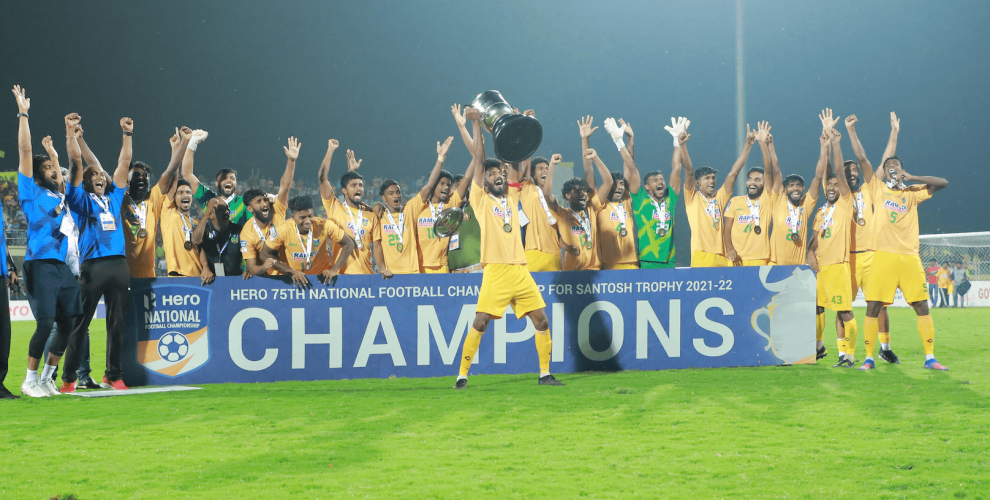 Hero Santosh Trophy 2022 champions Kerala. (Photo courtesy: AIFF Media)