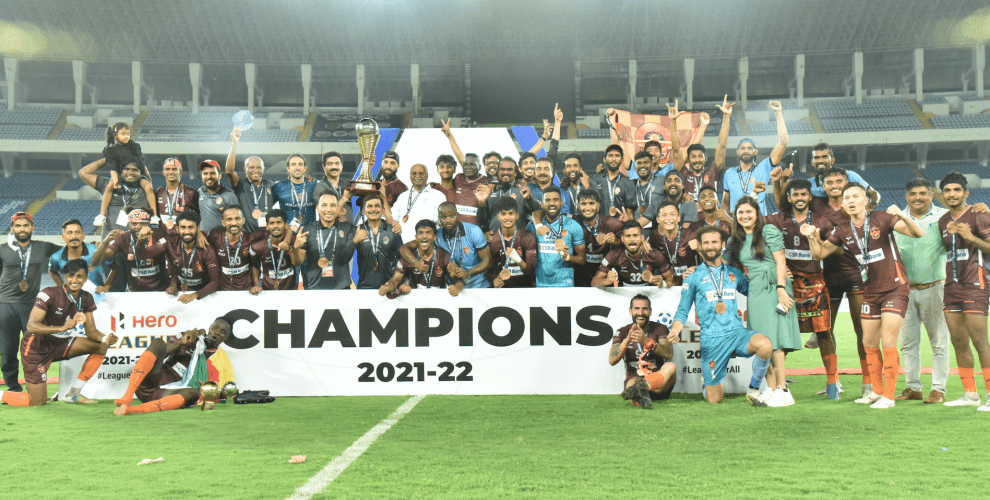 Hero I-League 2021/22 champions Gokulam Kerala FC. (Photo courtesy: AIFF Media)