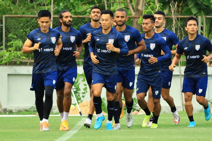 The Indian national team squad in training. (Photo courtesy: AIFF Media)