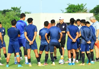 Head coach Igor Štimac and the Indian national team squad. (Photo courtesy: AIFF Media)
