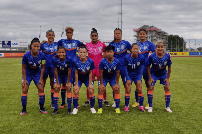 The Indian women's national team ahead of their match against the Sweden U-23 WNT. (Photo courtesy: AIFF Media)