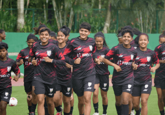 The India U-17 women's national team in training. (Photo courtesy: AIFF Media)